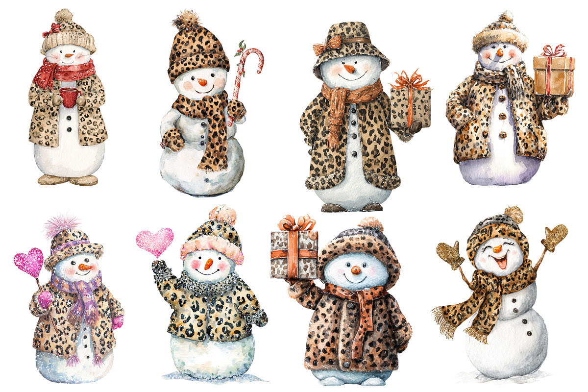 Winter Glitter Snowman Clipart, an Illustration by Designworld (Photo 3 of 4)