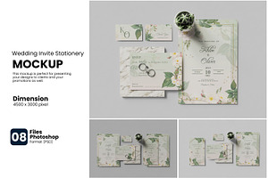 Wedding Invitation Stationery Mockup