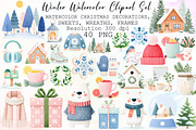 Winter Watercolor Clipart Set, an Illustration by Sublimation Artist (Thumbnail 1 of 6)