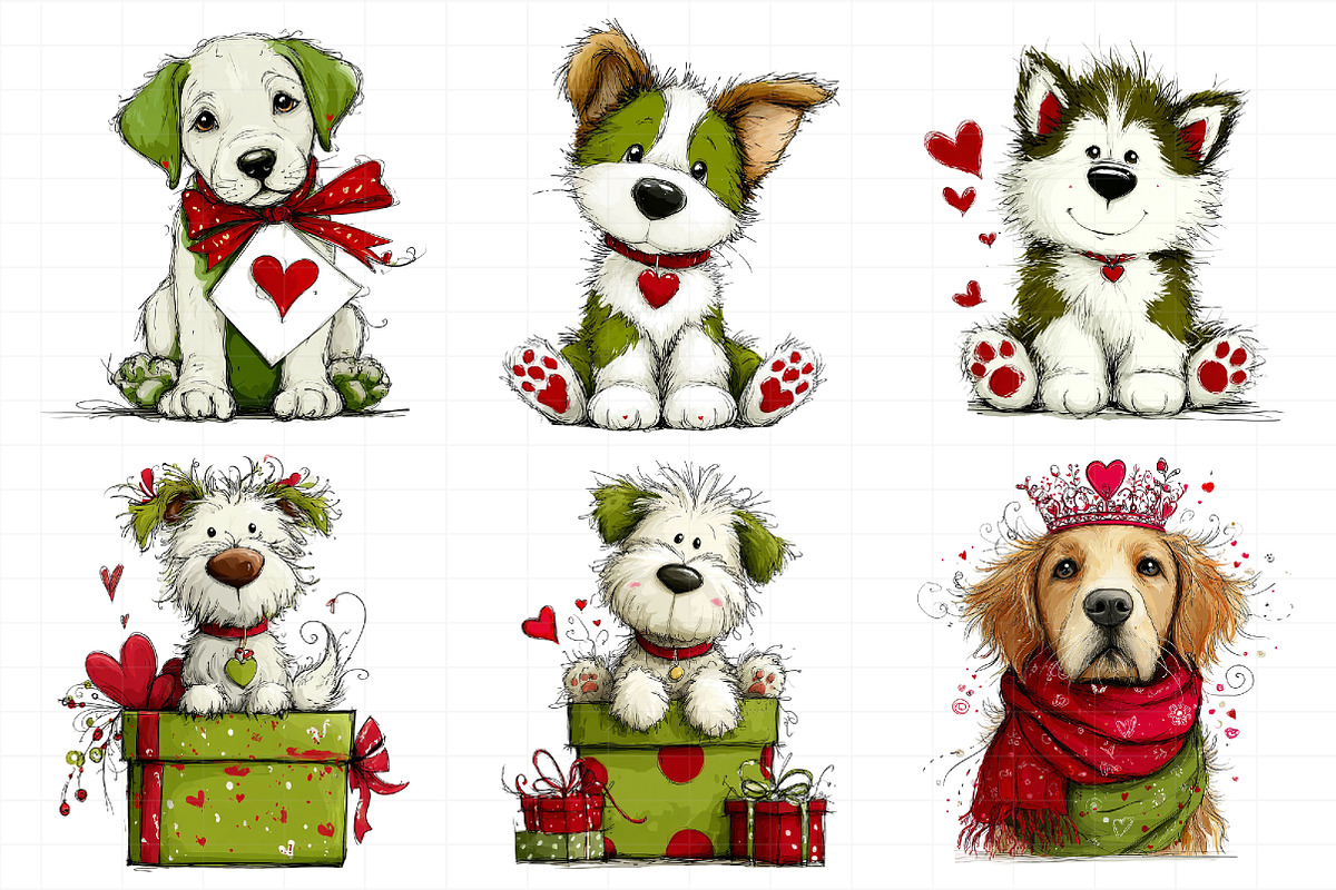 Watercolor Valentine Dog Clipart, an Illustration by Daily.Designs (Photo 5 of 5)