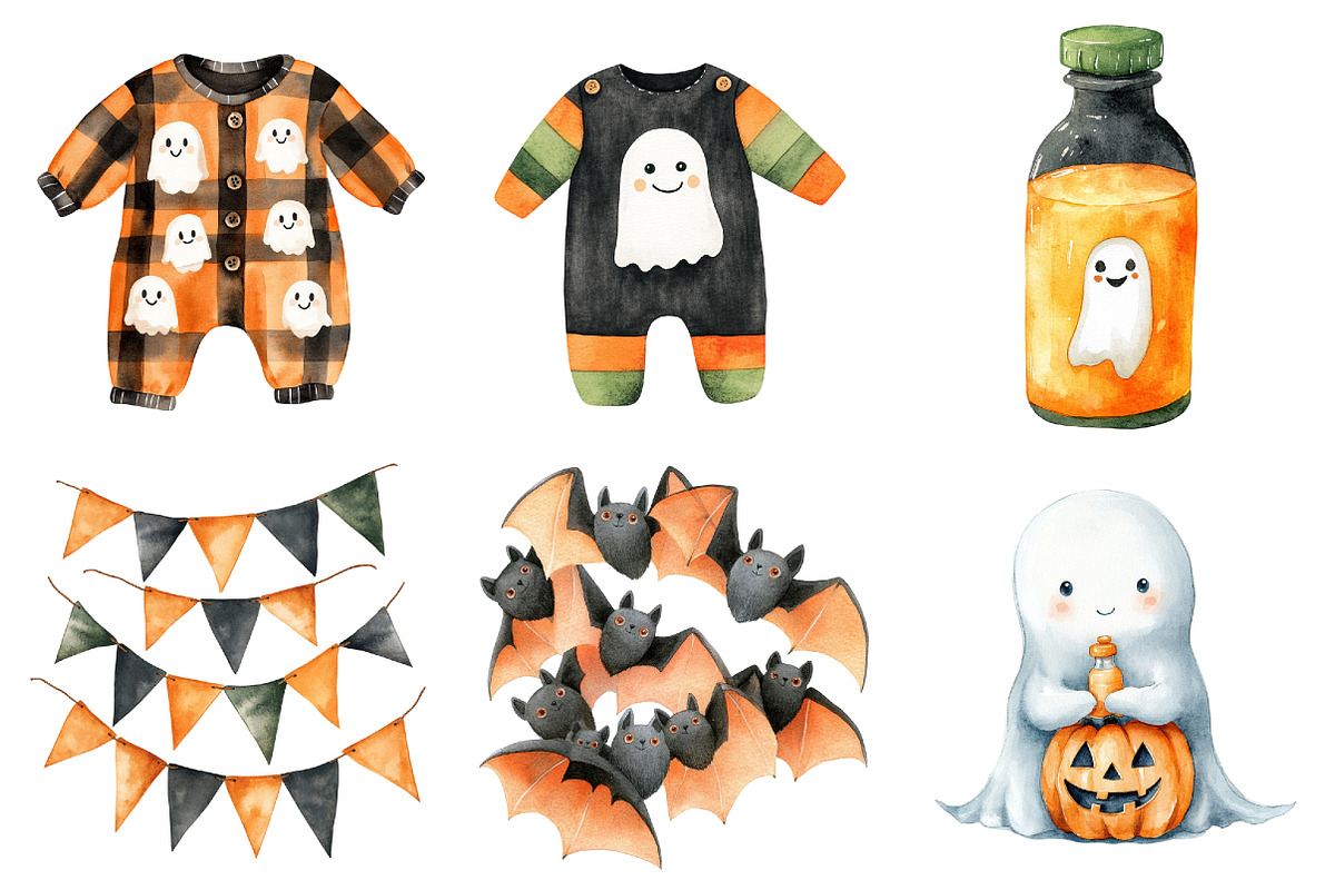 Cute Halloween Clipart, a Seasonal Illustration by CitraGraphics (Photo 5 of 6)