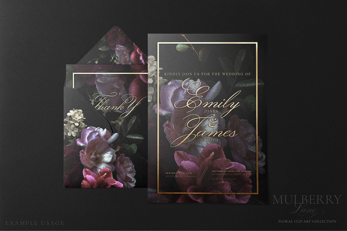 Mulberry Floral Clip Art Pattern Kit, an Object Graphic by Eclectic Anthology (Photo 3 of 17)