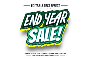End year sale editable text effect, a Layer Style Add-On by nicemorning