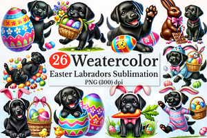 Easter Clipart, Labradors Clipart Bu, a Seasonal Illustration by Rose Art