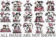 Watercolor Valentines Dog Clipart, an Illustration by Canvas Craft (Thumbnail 3 of 6)