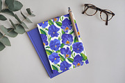 Blue Pansies Vector Set, an Illustration by MarynaPetrovska (Thumbnail 10 of 15)