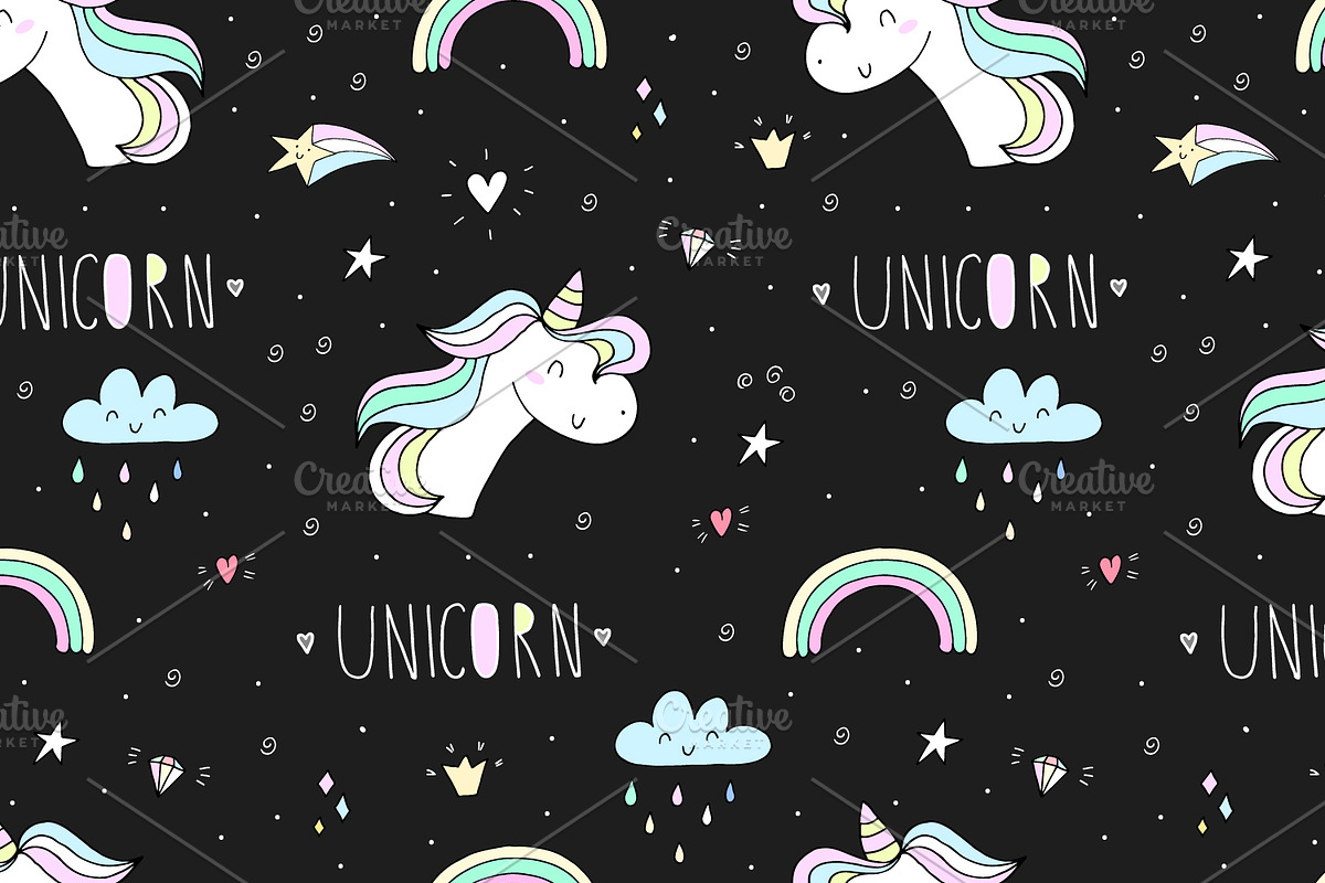 Cute unicorns patterns collection., a Pattern Graphic by Irene_Boiko_ART (Photo 21 of 22)