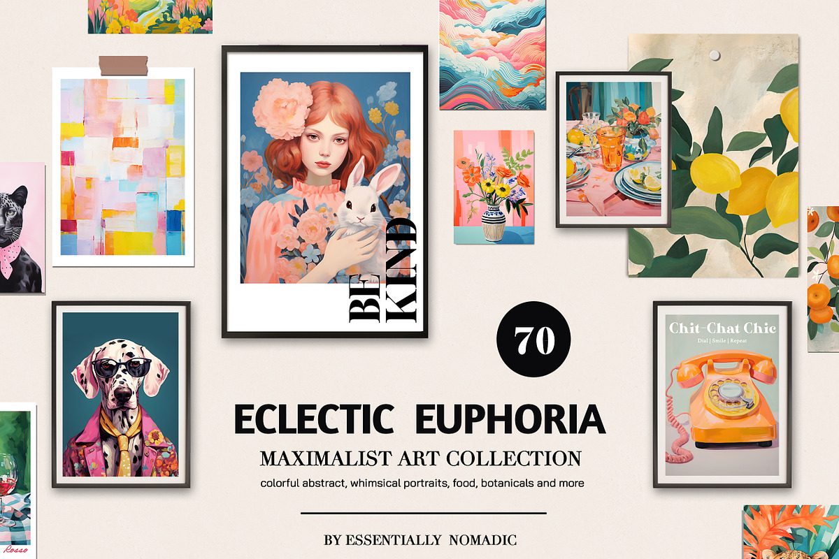 Vibrant Maximalist Wall Art Gallery, a Background Graphic by Essentially Nomadic (Photo 1 of 9)