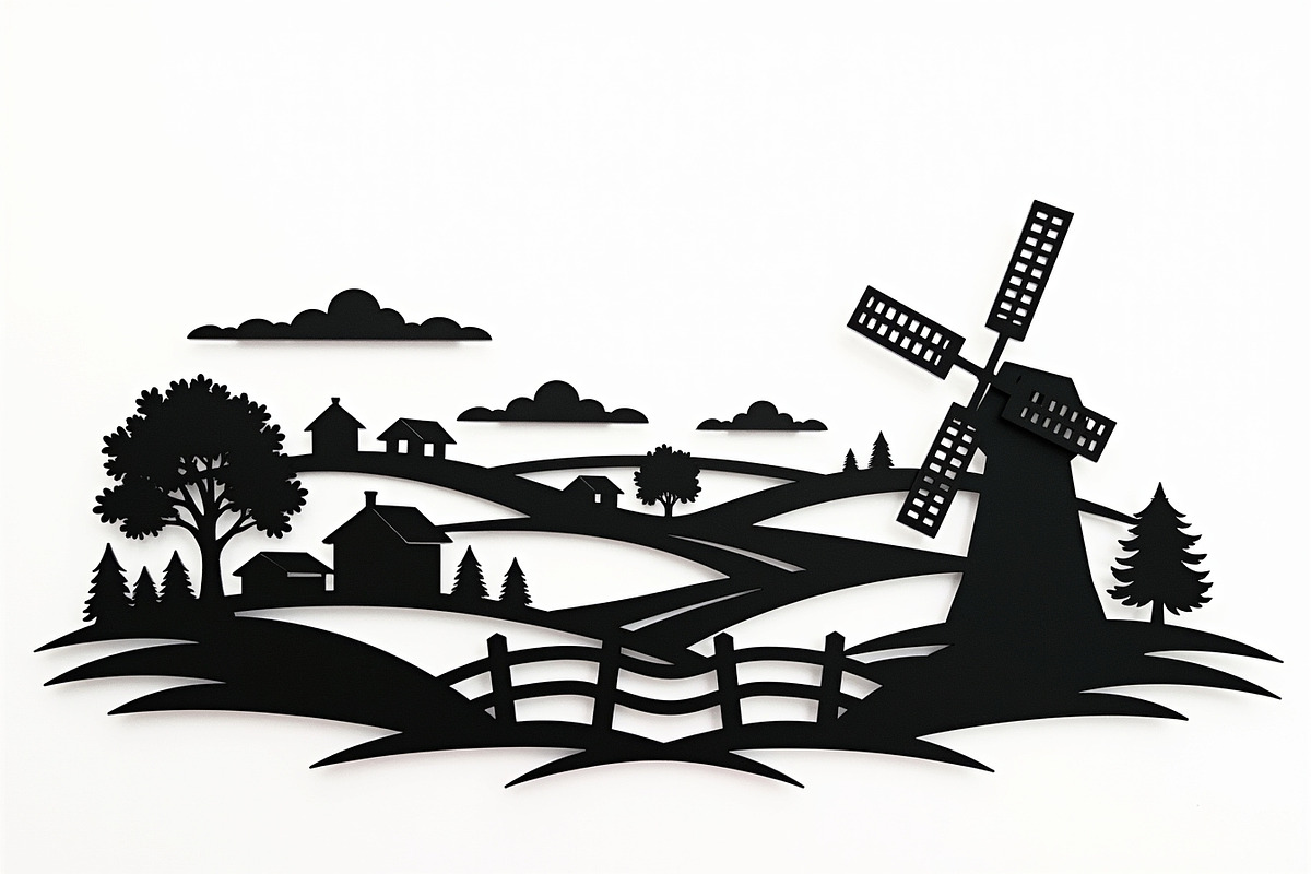 Dutch Windmill Field Set, an Illustration by jahid234 (Photo 2 of 10)
