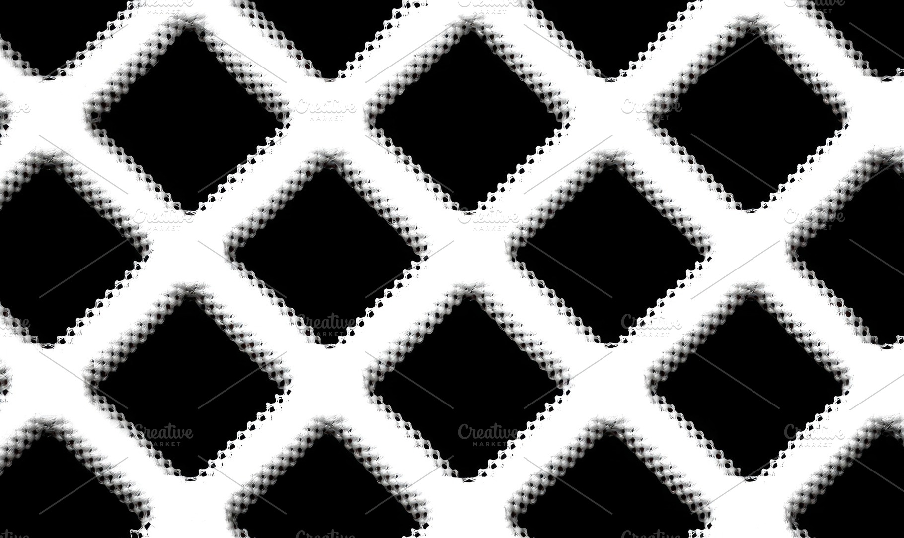 Abstract black and white diamond mesh pattern with textured edge, an Abstract Photo by José Manuel Gelpi
