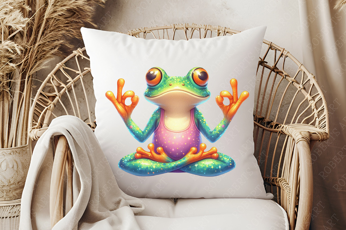 YOGA Frog Sublimation Clipart, an Animal Illustration by RobertsArt (Photo 6 of 7)