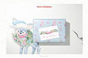 Sweet Christmas Watercolor Clipart, a Seasonal Illustration by Cat In Colour (Thumbnail 7 of 8)