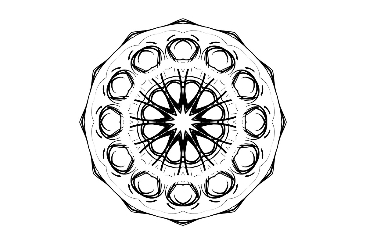 Modern Black and White Mandala Pack, a Decorative Illustration by NJ Himel (Photo 38 of 101)