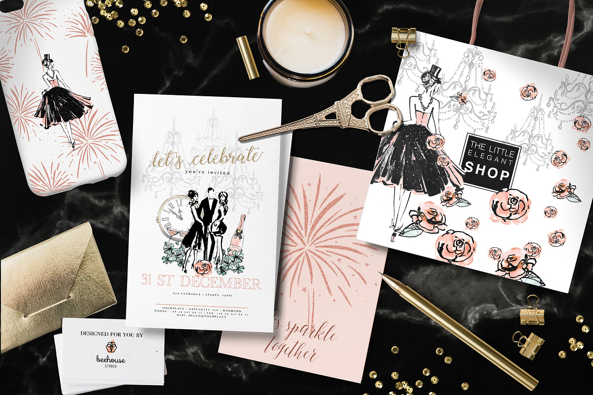 Glamorous Party Watercolor, a Person Illustration by beehouse studio (Photo 6 of 6)