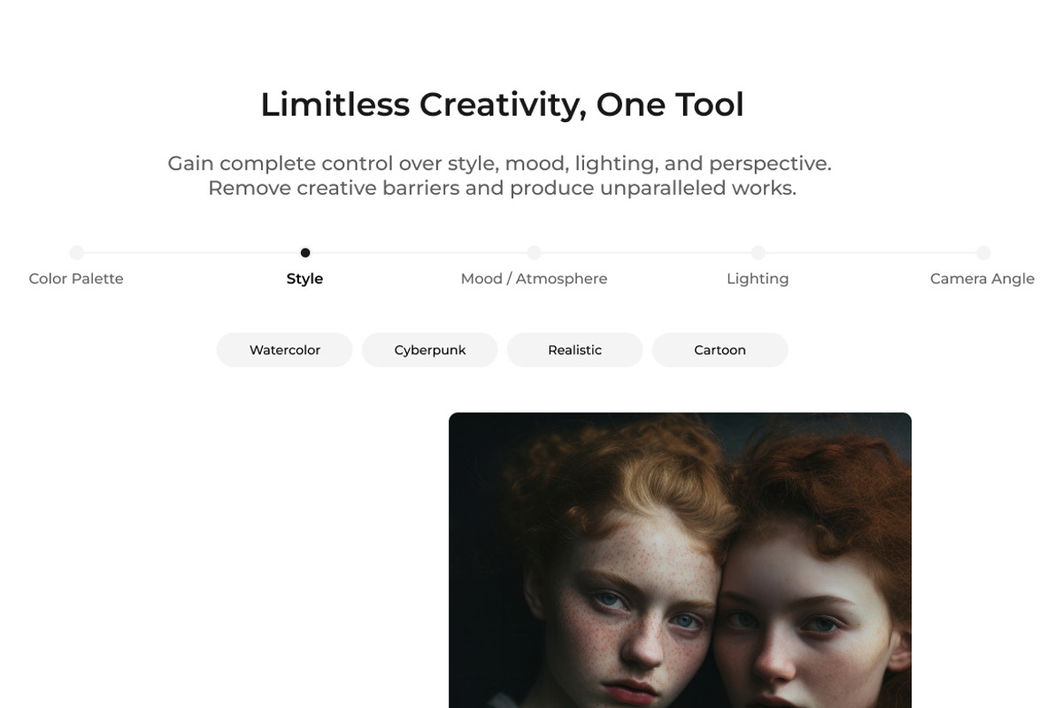 AI Image Generator Landing Page, a Landing Page Template by Wencory (Photo 5 of 6)