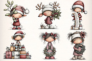 Whimsical Elf Clipart Bundle, an Illustration by Dream Creation (Thumbnail 3 of 6)