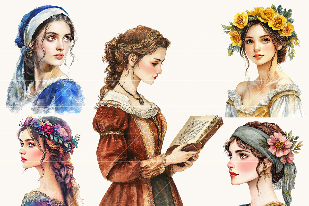 Watercolor Renaissance Lady, a Person Illustration by Design Scotch (Photo 4 of 8)