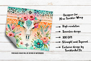 Boho Western Bull Skull Tumbler PNG, a Pattern Graphic by TumblerArtDS (Thumbnail 3 of 3)