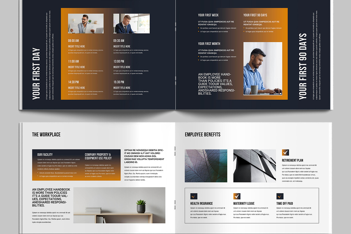 HR Employee Handbook Template Layout, a Brochure Template by MightyDesign (Photo 5 of 9)