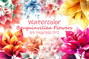 Bougainvillea Flowers Clipart Bundle, an Illustration by Libby Wishes (Thumbnail 1 of 3)