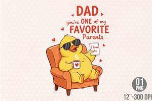 Dad You're One of My Favorite Parent, an Illustration by Designking
