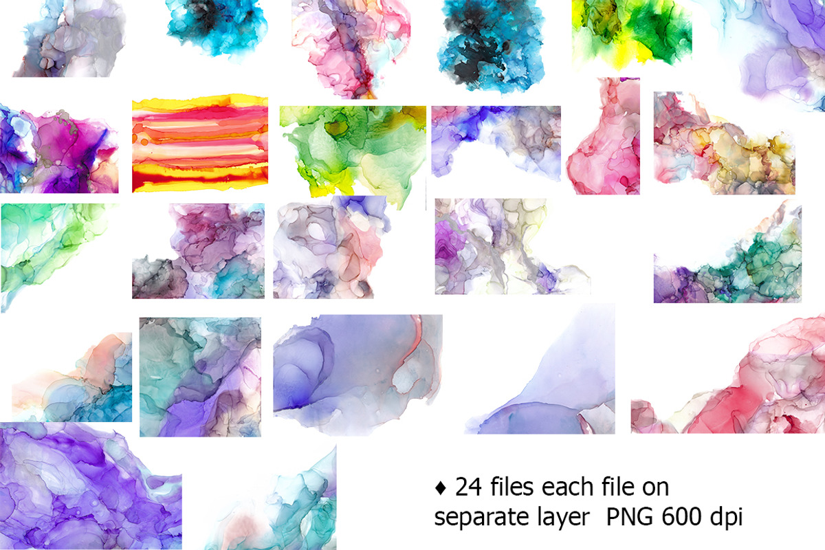 Alcohol ink backround set., a Decorative Illustration by redstudio (Photo 8 of 9)