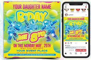 Birthday Flyer Template, a Flyer Template by regalDRAW
