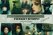 FOREST NYMPH JUNK JOURNAL PAPER, a Person Illustration by Daring Digies (Thumbnail 1 of 9)