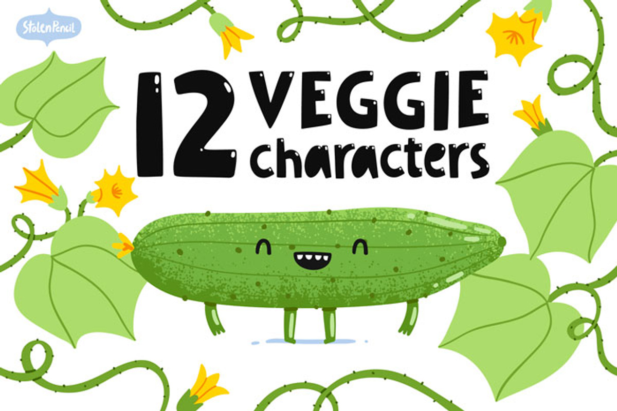 Veggie characters set, a Food Illustration by Stolenpencil (Photo 1 of 2)