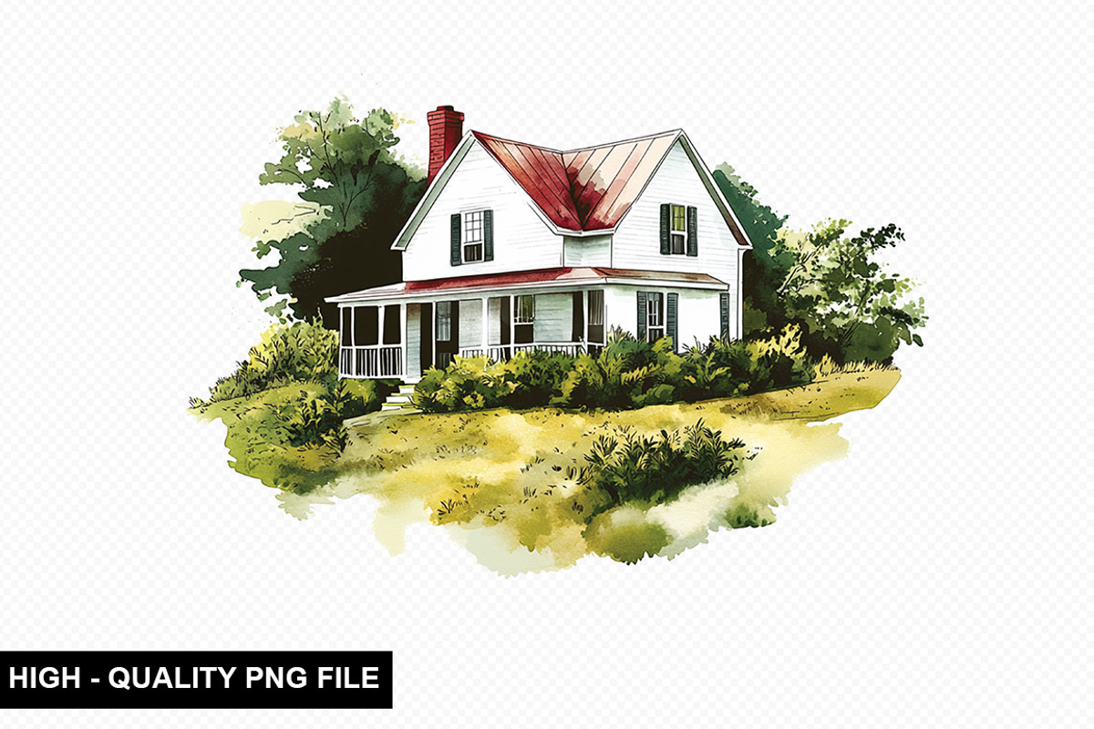 Watercolor House Clipart Bundle, an Illustration by crative8112 (Photo 5 of 9)