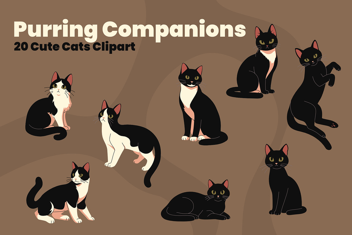 Purring Companions – 20 Cute Cats, an Animal Illustration by moja doodle (Photo 2 of 4)