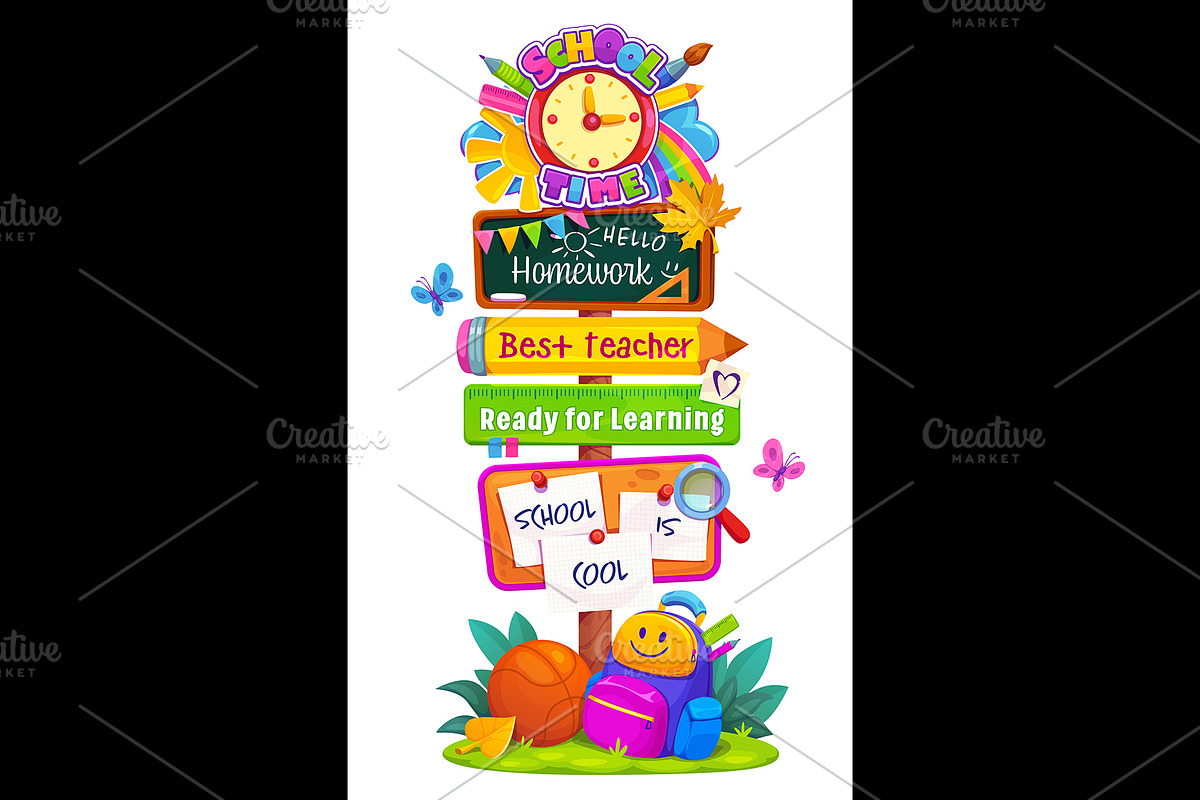 School education sign board, signage, an Education Illustration by Seavector Studio (Photo 2 of 3)