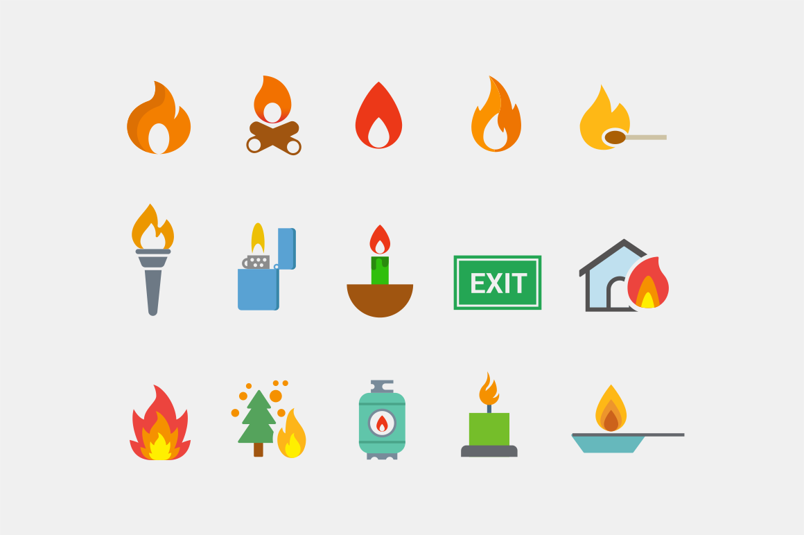 15 Fire and Flame Icons, an Icon by Creative VIP