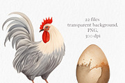 Watercolor chicken clipart, an Object Graphic by MyLittleMeow (Thumbnail 9 of 18)