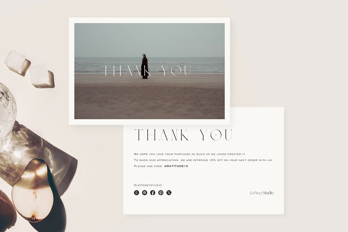 Modern Thank You Card Canva Template, a Card Template by LePosey Studio (Photo 3 of 6)