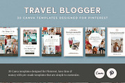 Travel Blogger Pinterest Bundle, a Social Media Template by Fallon Gerst (Thumbnail 1 of 10)