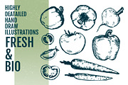 50+ Hand Drawn Fresh Food Elements, a Food Illustration by Vitaliy Starkov (Thumbnail 4 of 7)