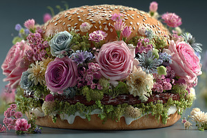 Floral Gourmet Burger, an Abstract Photo by Ales Munt