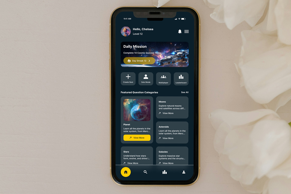 Quizonaut - Space Academy Quiz UI Ap, an App Template by twinstd (Photo 5 of 5)
