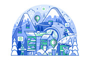 Skiing Resort Web Illustrations, a Sport Illustration by Alex Krugli (Thumbnail 4 of 15)