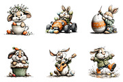 Whimsical Bunny Easter Clipart, an Illustration by CreationArt (Thumbnail 3 of 5)