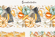 Fall Pumpkin, Corn and Pampas Grass, a Food Illustration by TanyaOak (Thumbnail 5 of 10)