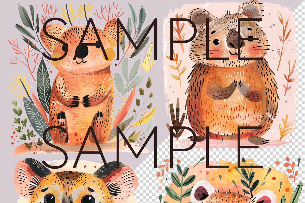 Cute Australian Animal Clipart PNG, an Animal Illustration by Pawcasso's Portraits (Photo 3 of 7)