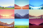 Vector Nature Landscapes, an Illustration by Darumo Shop (Thumbnail 3 of 6)
