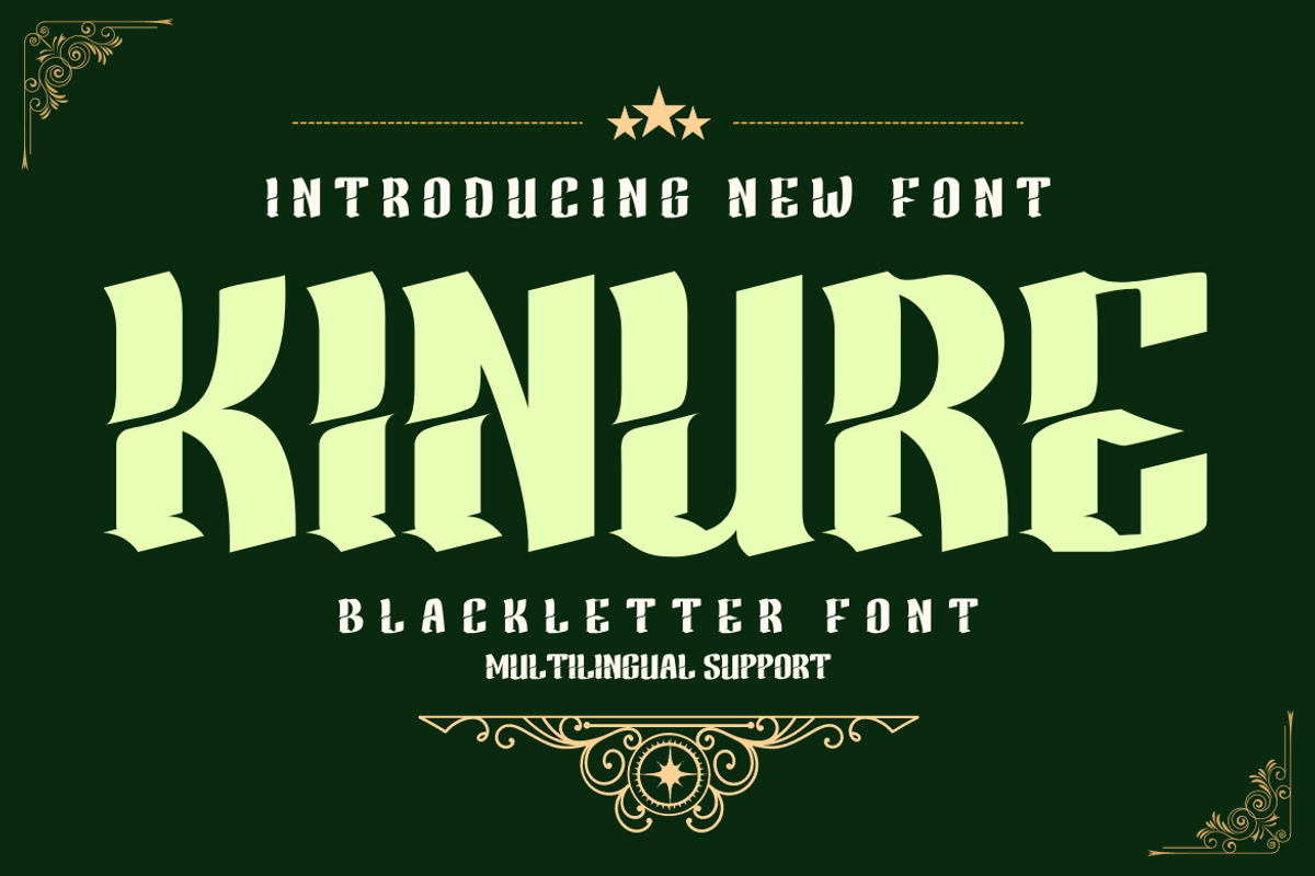 KINURE Blackletter Font, a Blackletter Font by twinstd (Photo 1 of 13)