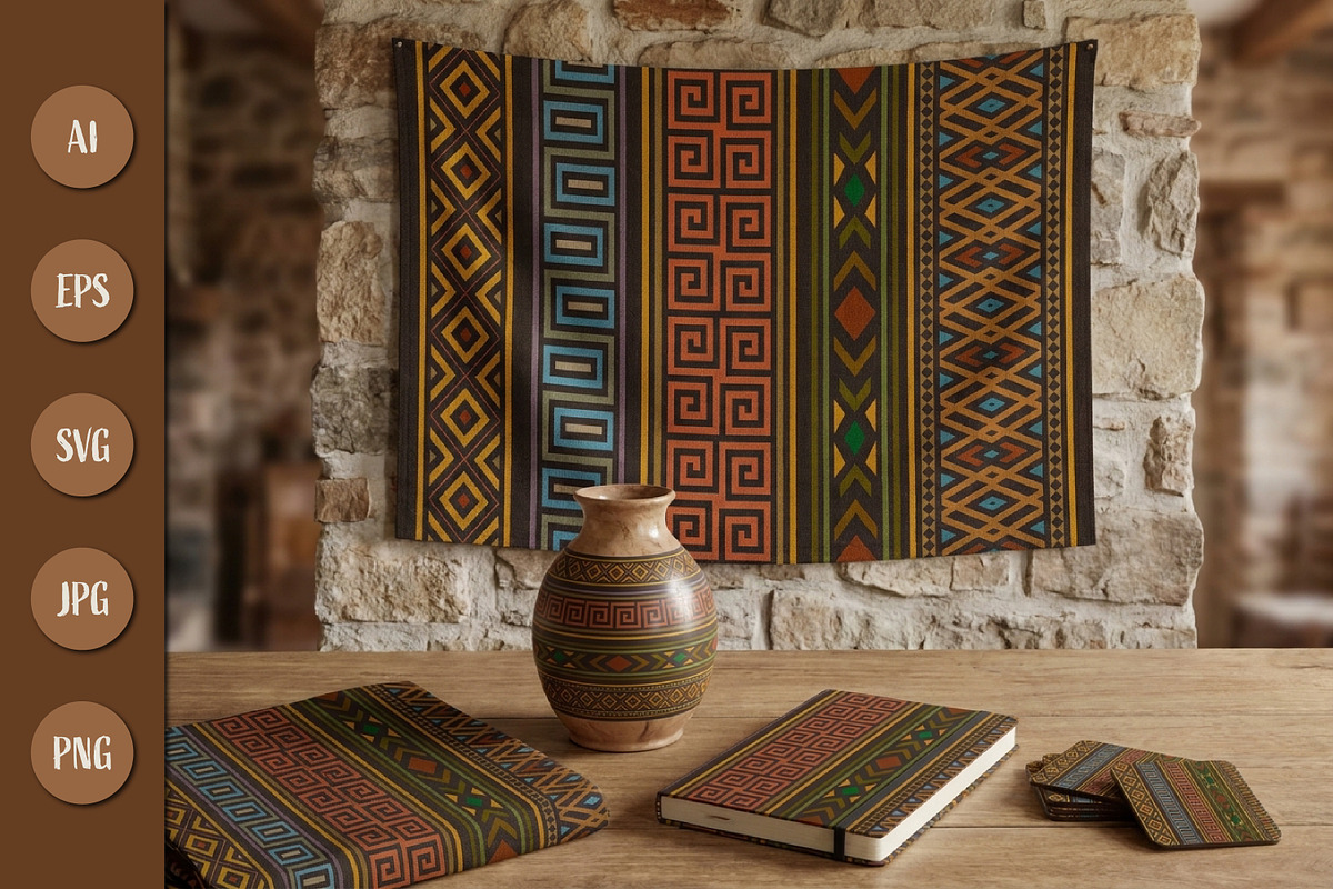 Tribal Ethnic Geometric Pattern, a Pattern Graphic by Saba Vector (Photo 2 of 3)