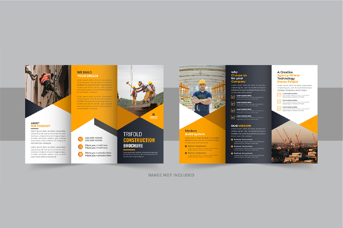 Construction trifold brochure design, a Brochure Template by Pavel_design