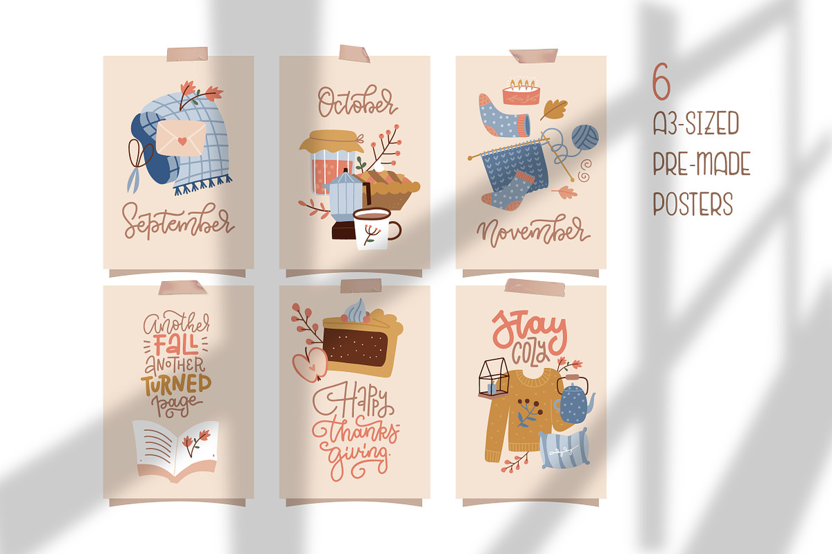 Cozy autumn: fall season graphic set, a Decorative Illustration by Lana Sham (Photo 11 of 14)