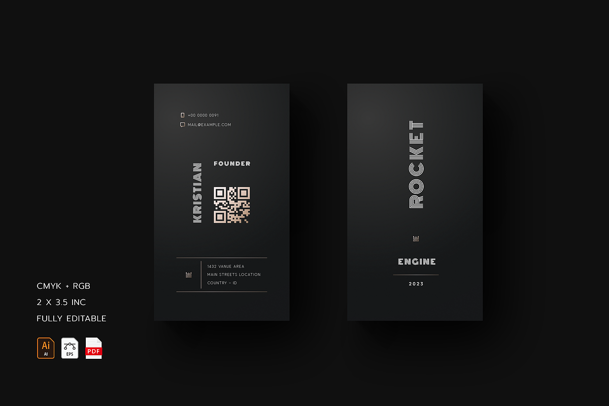 5 in 1 Vertical Luxury Business Card, a Business Card Template by Ctrl space studio (Photo 2 of 5)