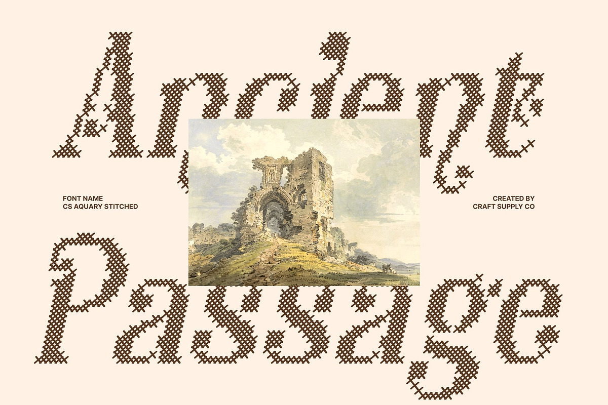 CS Aquary Stitched, a Serif Font by Craft Supply Co. (Photo 6 of 8)
